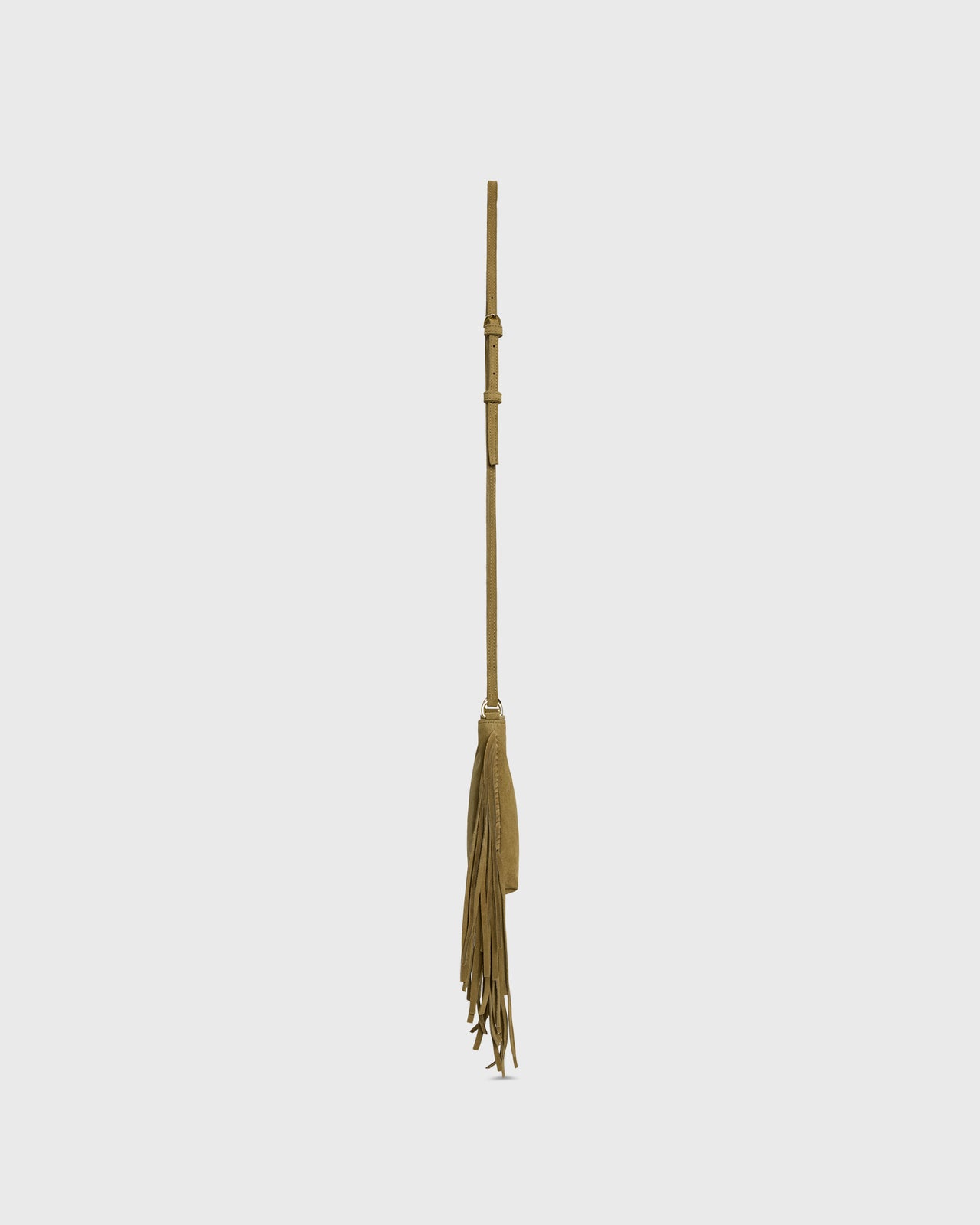 Fringed Polly Crossbody Bag in Tobacco Suede