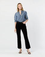 Load image into Gallery viewer, Kendall Flare 5-Pocket Jean in Black Stretch Velveteen
