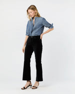 Load image into Gallery viewer, Kendall Flare 5-Pocket Jean in Black Stretch Velveteen
