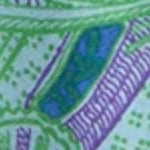 Purple/Green Butterfly Block Print Silk Twill