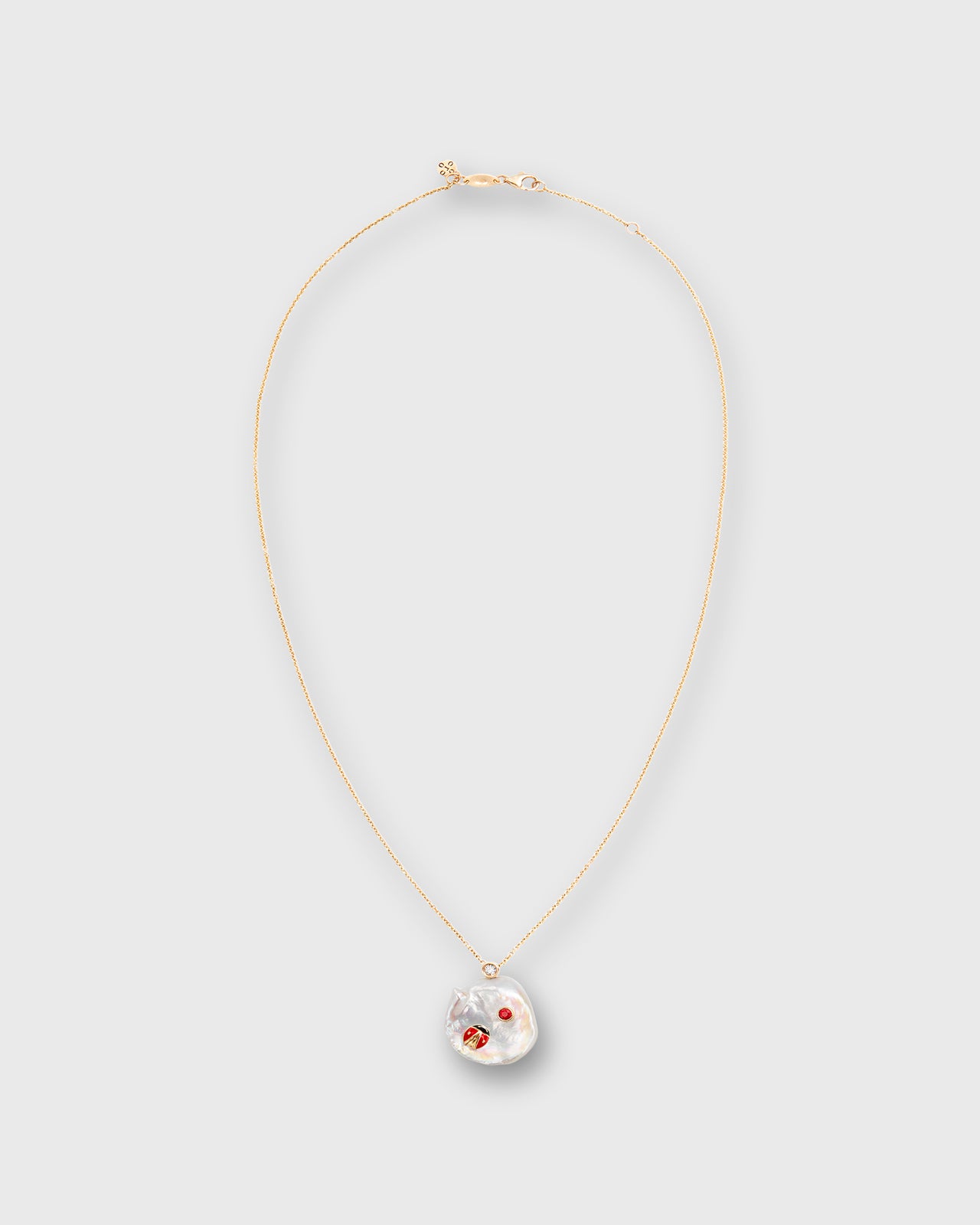 Lady Luck Pendant Necklace in Pearl/Diamond/Sapphire
