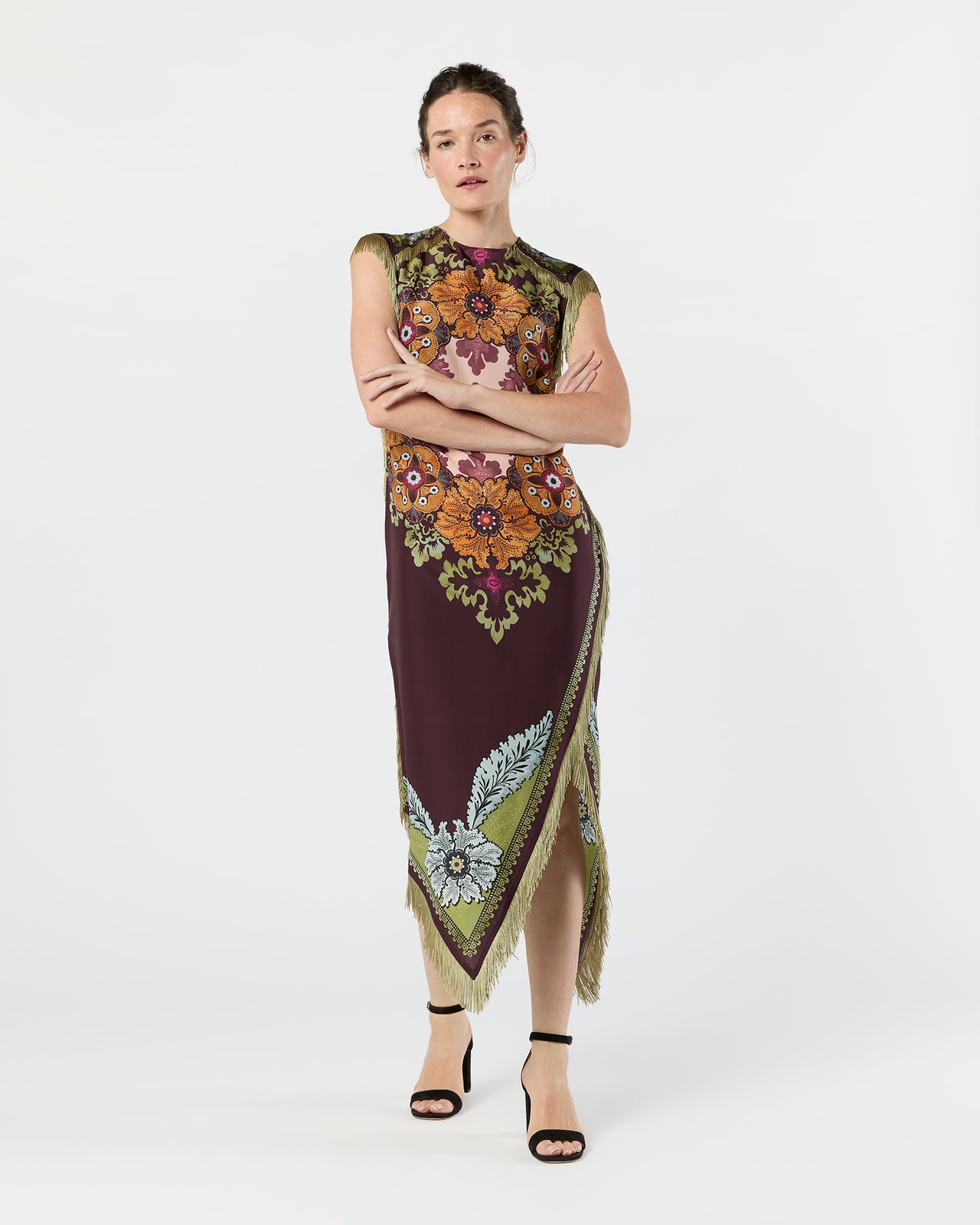 Valkyrie Dress in Burgundy Bounty Silk Voile