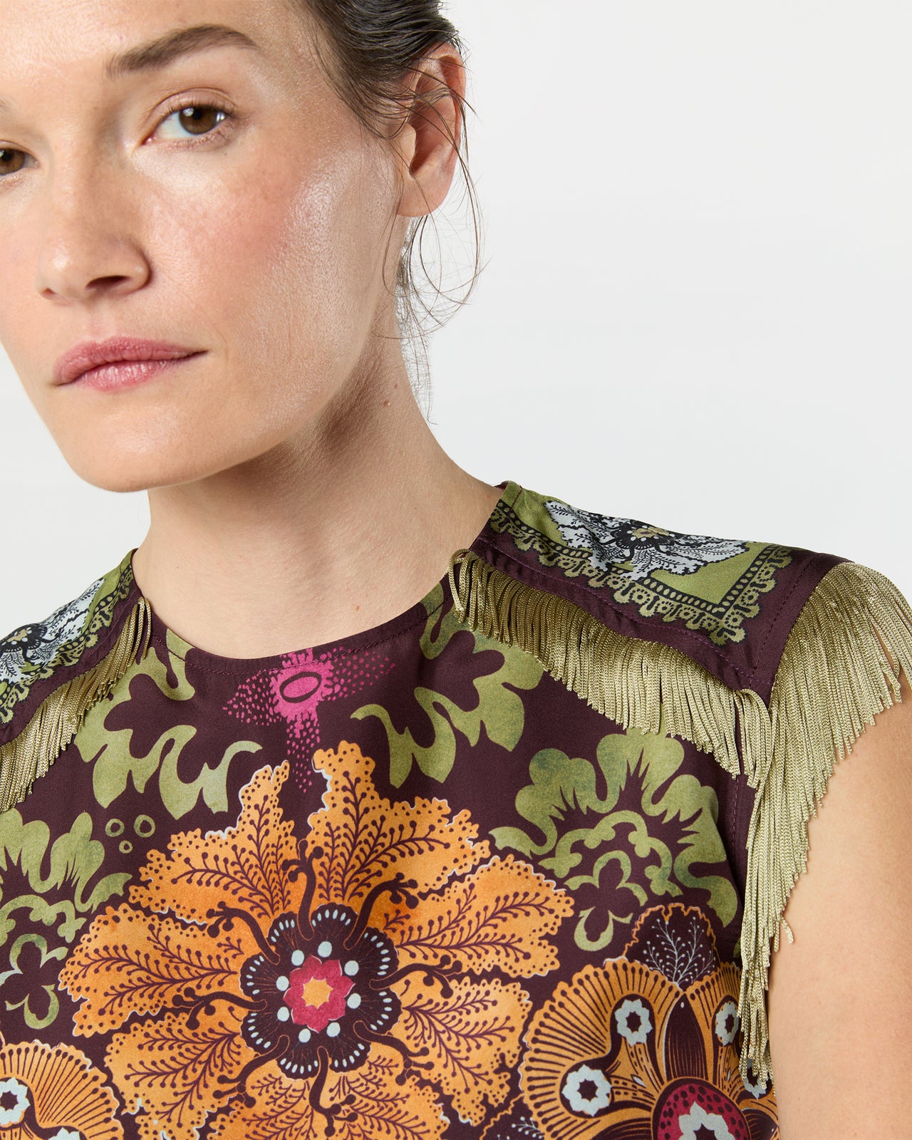 Valkyrie Dress in Burgundy Bounty Silk Voile