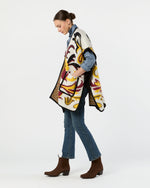Load image into Gallery viewer, In My Power Knit Scarf Cape in Ecru/Green/Black Wool Blend
