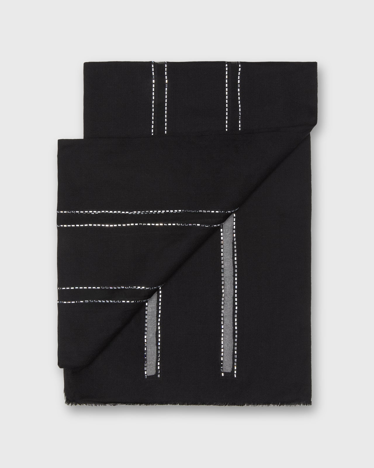 Sheer Geometric Art Scarf in Black
