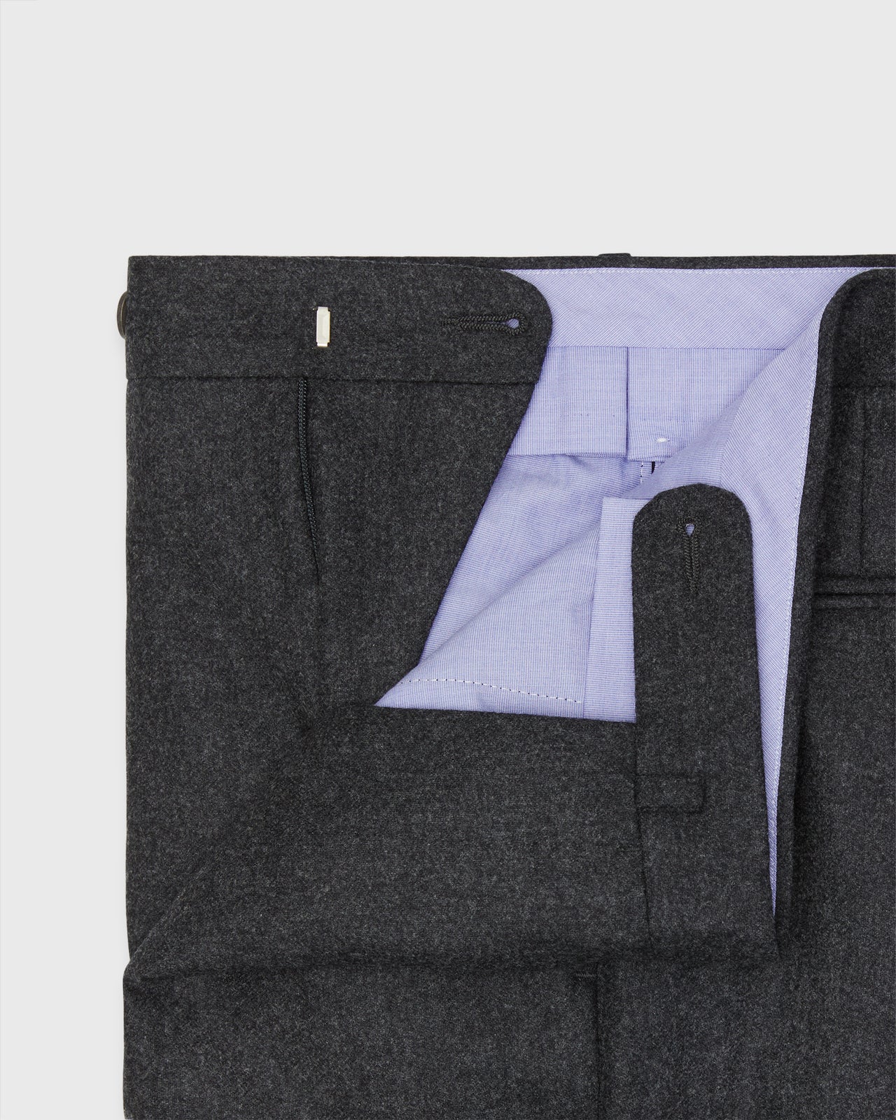 Dress Trouser in Charcoal Flannel