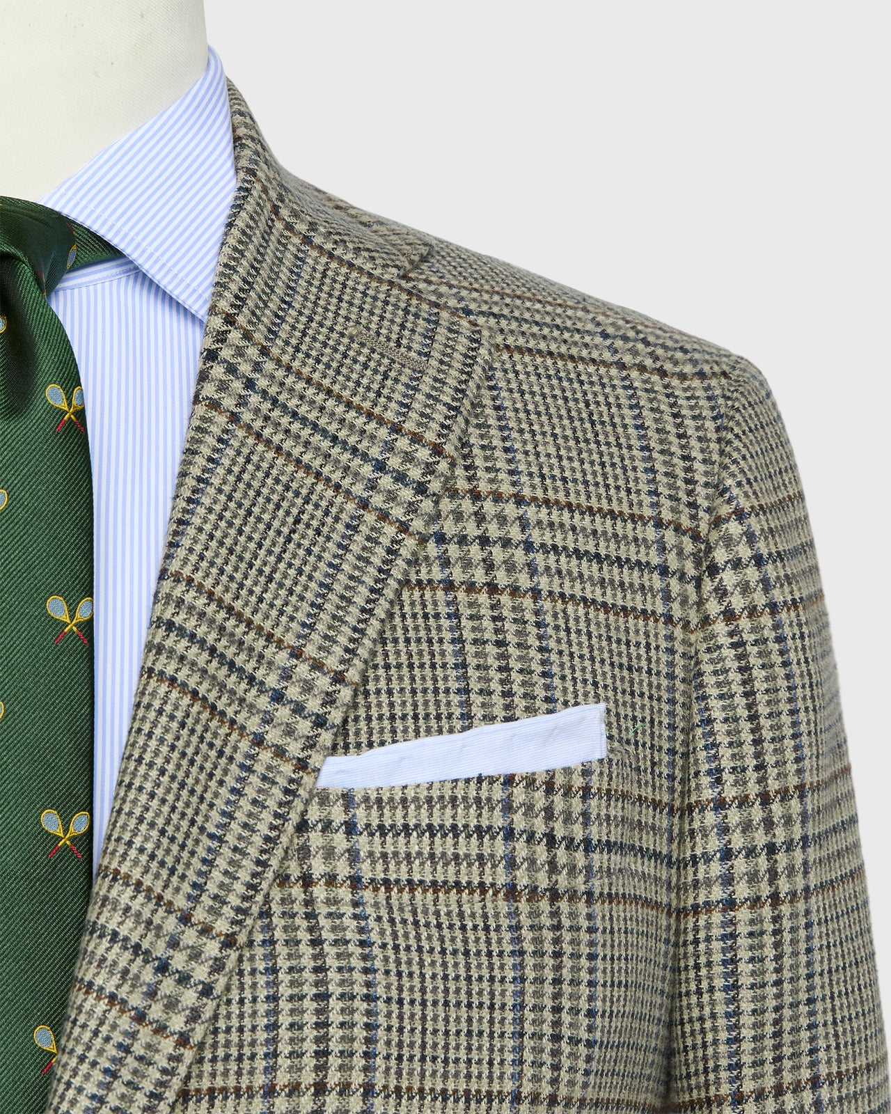 Virgil No. 3 Jacket in Oat/Navy/Slate Glen Plaid Hopsack