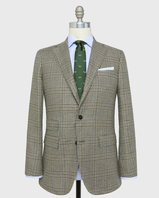 Virgil No. 3 Jacket in Oat/Navy/Slate Glen Plaid Hopsack