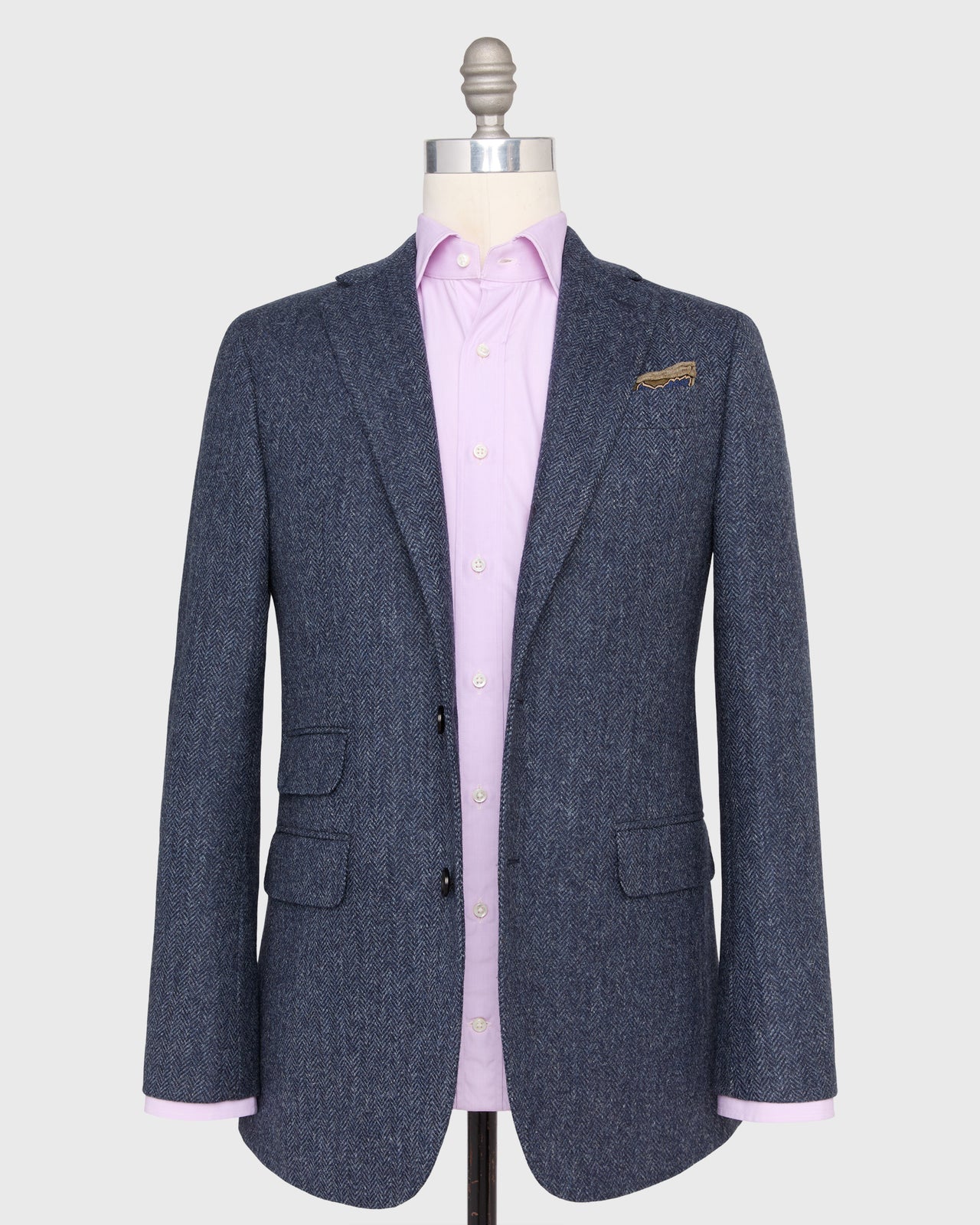 Kincaid No. 2 Jacket in Navy/Blue Herringbone Tweed