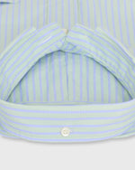 Load image into Gallery viewer, Button-Down Sport Shirt in Green/Sky Stripe End-On-End
