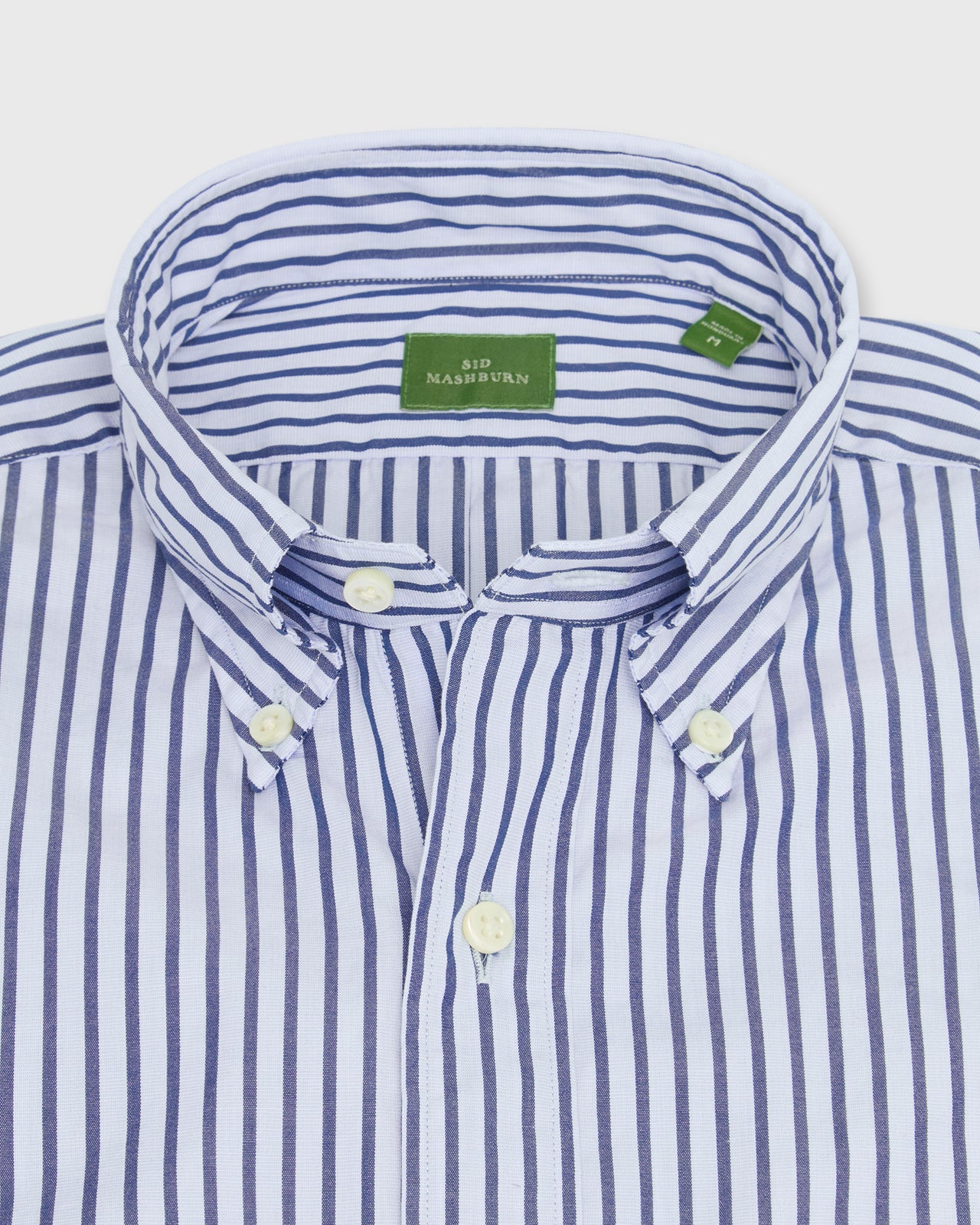 Button-Down Sport Shirt in Sky/Blue Stripe End-On-End