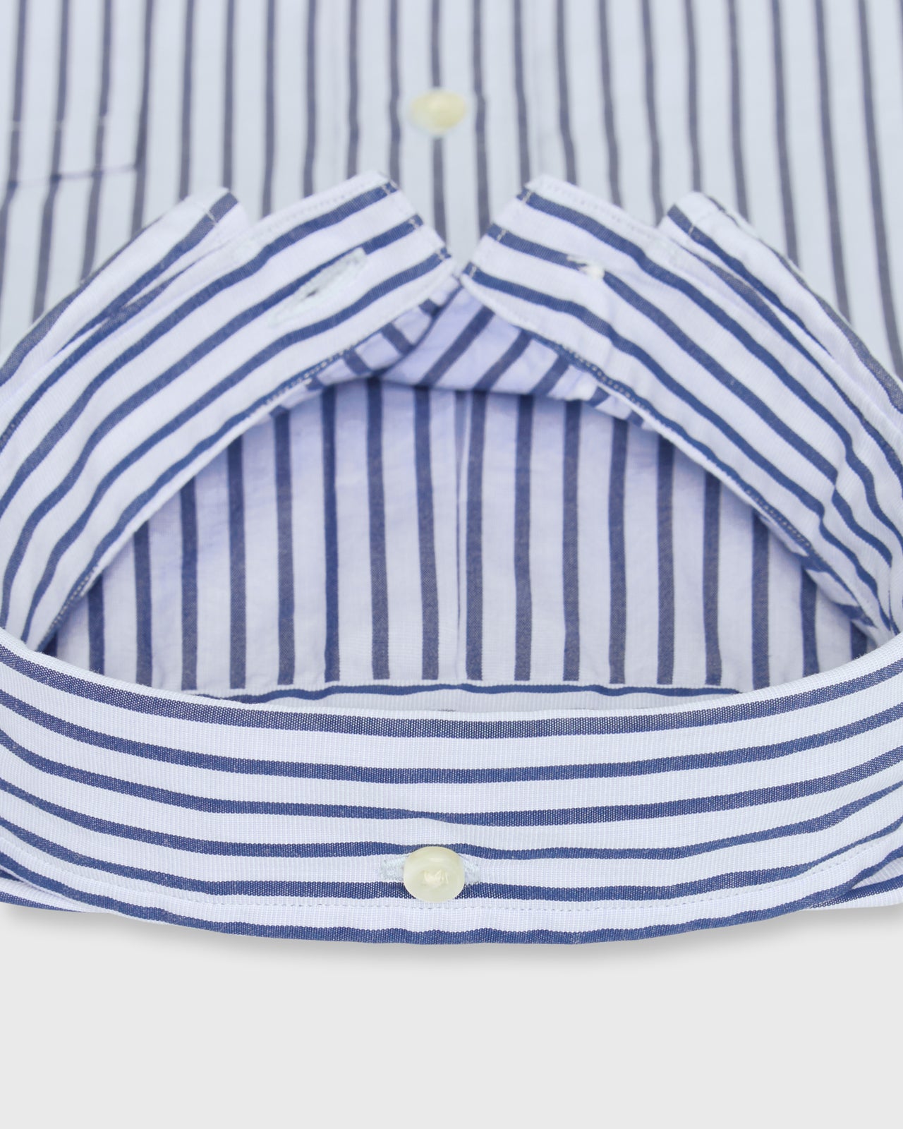 Button-Down Sport Shirt in Sky/Blue Stripe End-On-End