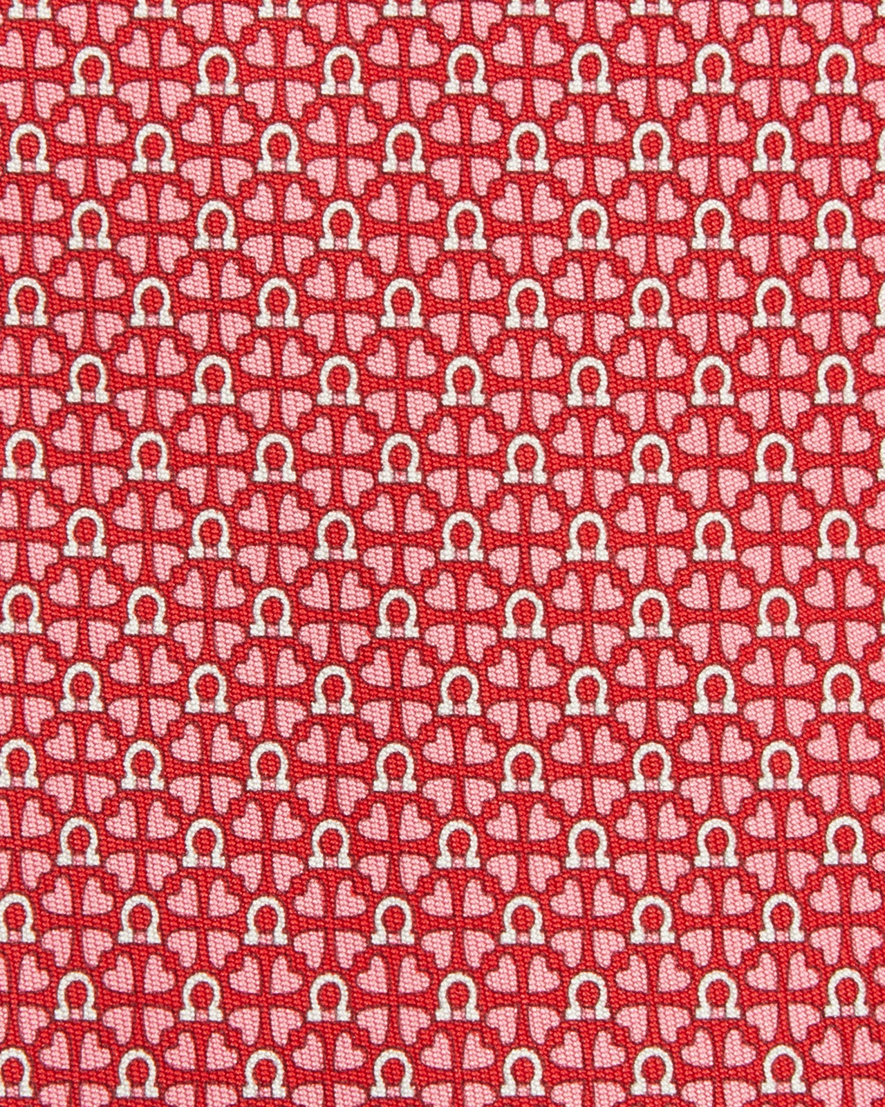 Silk Print Tie in Red Gancini Foulard