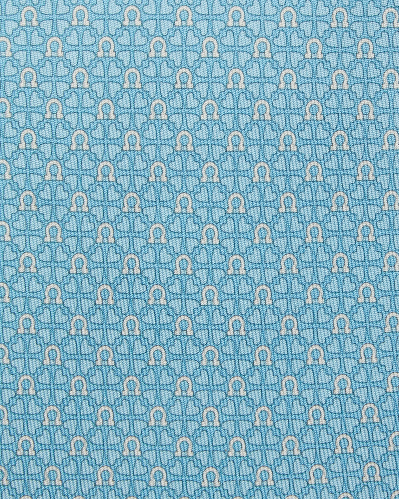 Silk Print Tie in Blue Gancini Foulard