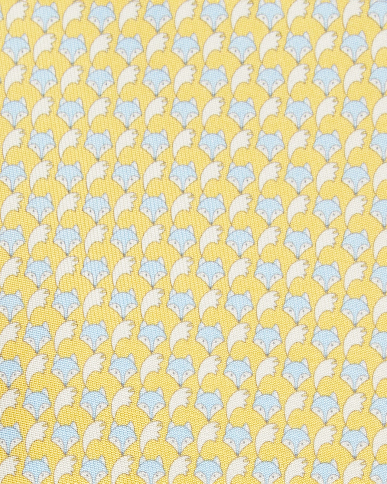 Silk Print Tie in Yellow Fox