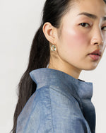 Load image into Gallery viewer, Pearshape Gem Earrings in Green Quartz/Tanzanite

