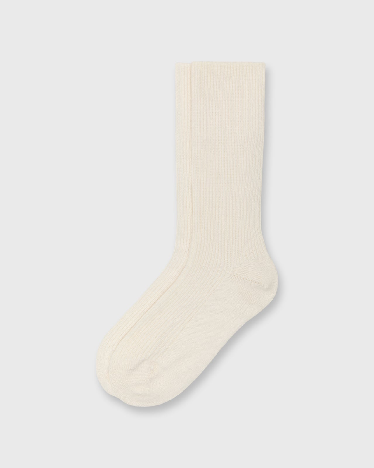 Cashmere Ribbed Socks in Luna