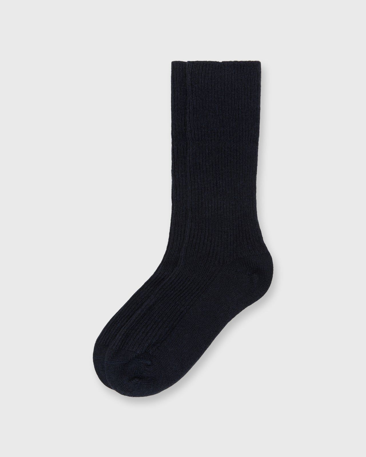 Cashmere Ribbed Socks in Dark Navy