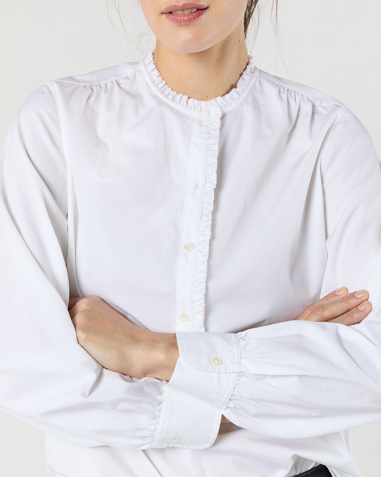 Becca Shirt in White Poplin