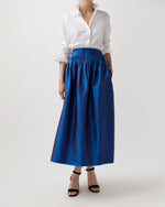 Load image into Gallery viewer, Adah Pintuck Skirt in Wave Iridescent Silk Shantung
