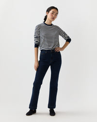 Kendall Flare 5-Pocket Jean in 1-Year Indigo Stretch Denim