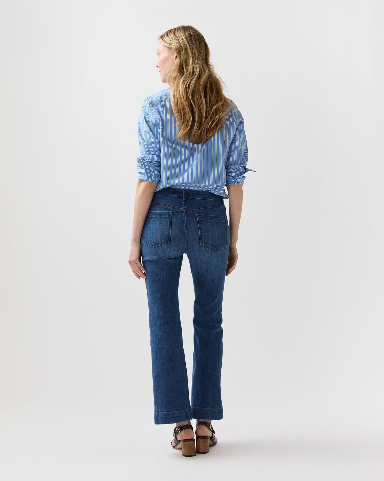 Kendall Flare 5-Pocket Jean in 3-Year Indigo Stretch Denim