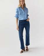 Load image into Gallery viewer, Kendall Flare 5-Pocket Jean in 3-Year Indigo Stretch Denim

