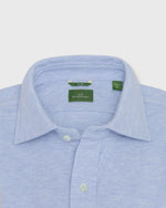 Load image into Gallery viewer, Knit Slim Fit Spread Collar Shirt in Heather Pale Blue Pique
