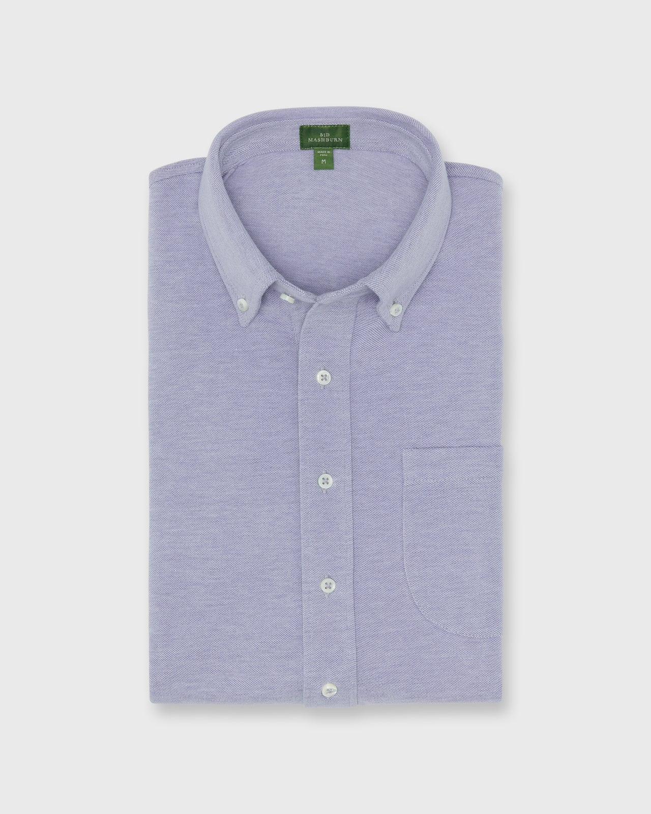 Short-Sleeved Knit Button-Down Popover in Twilight Oxford Pima Pique