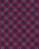 Load image into Gallery viewer, Silk Print Tie in Berry/Sky/Navy Square
