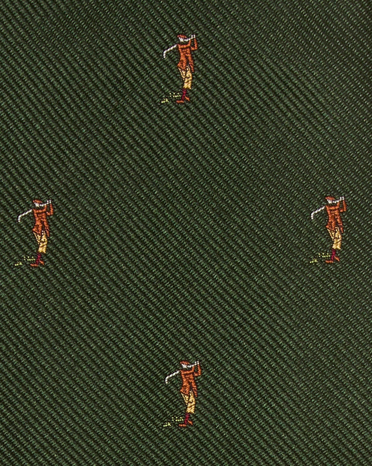 Silk Club Tie in Forest/Brown Golfer