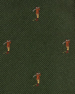 Load image into Gallery viewer, Silk Club Tie in Forest/Brown Golfer
