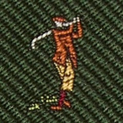 Silk Club Tie in Forest/Brown Golfer