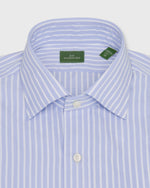 Load image into Gallery viewer, Spread Collar Dress Shirt in Sky/White Stripe Poplin
