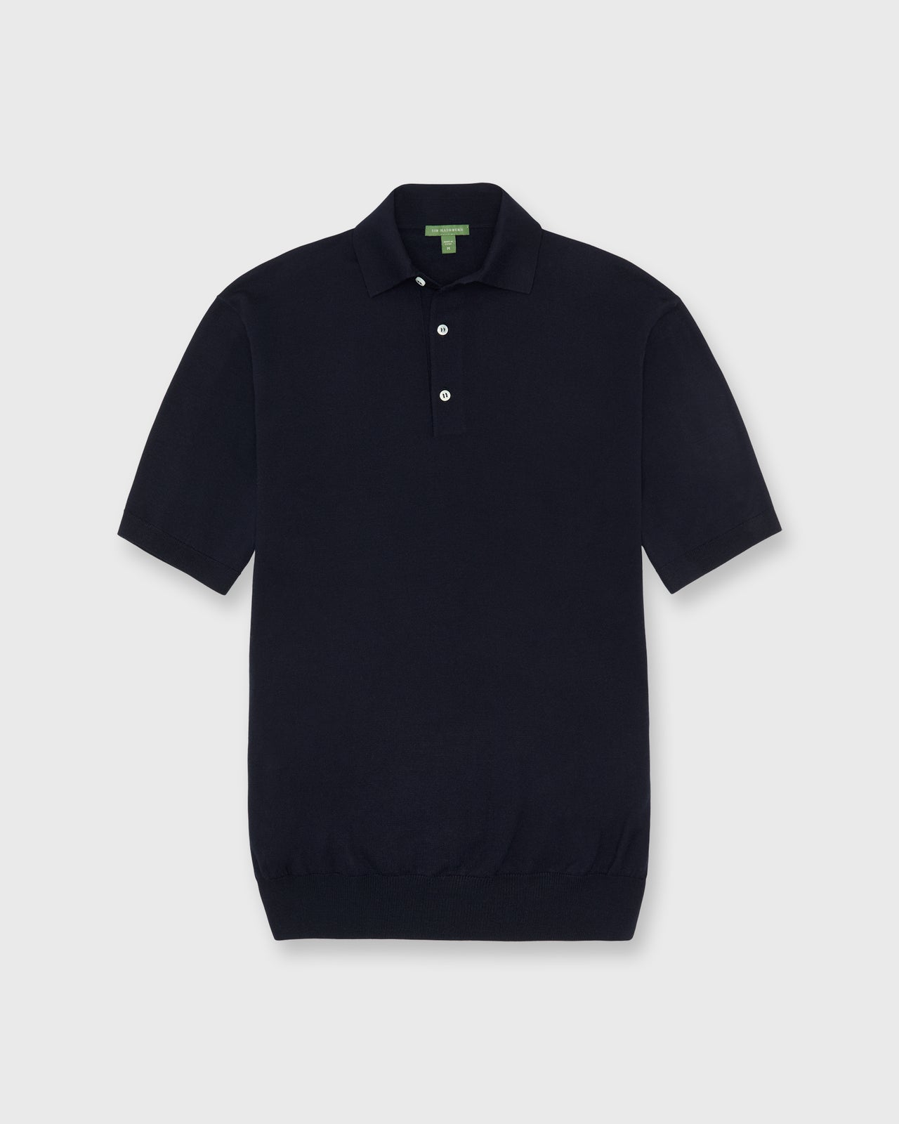 Hyannis Polo Sweater in Navy Escorial Wool