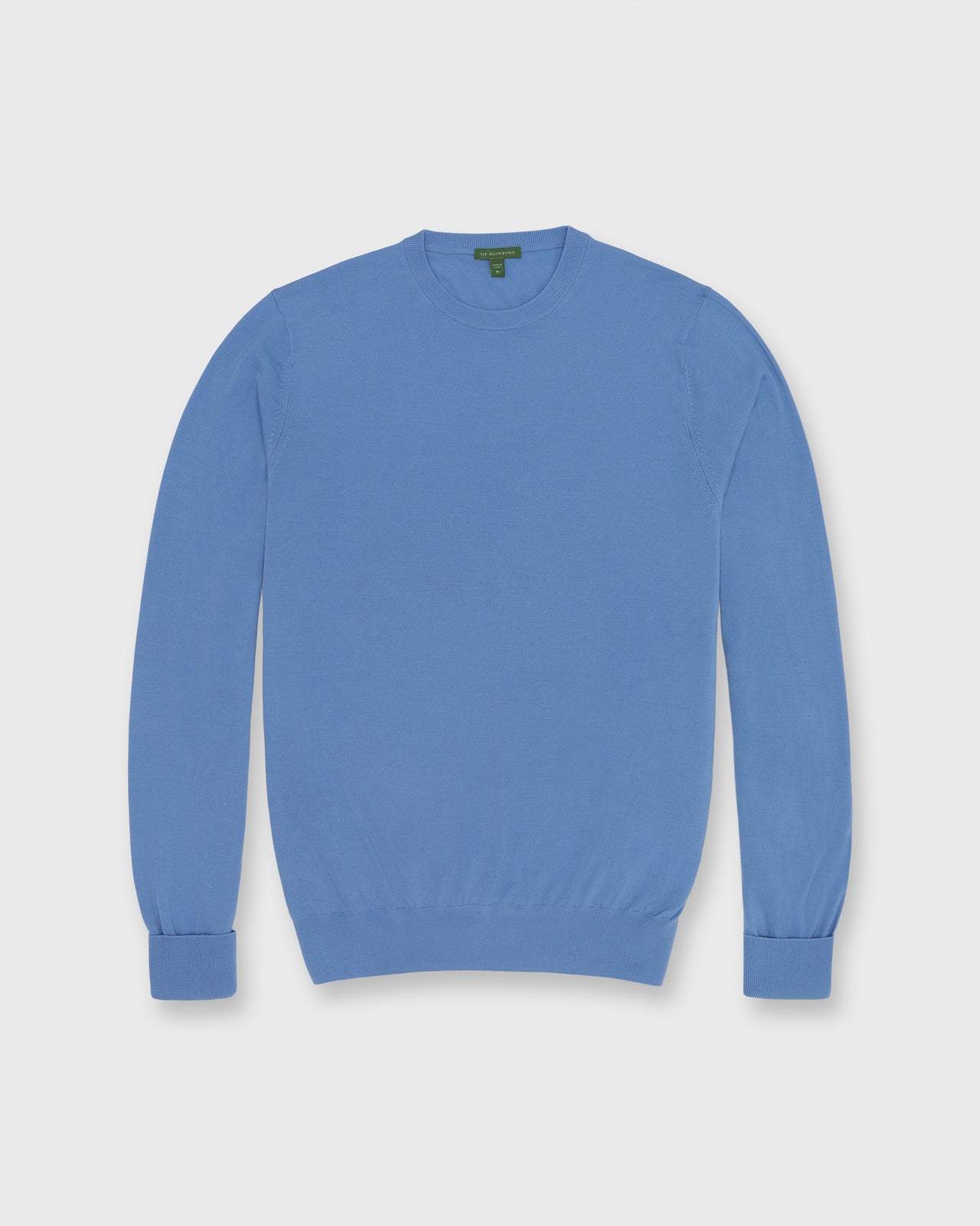 Fine-Gauge Crewneck Sweater in French Blue Escorial Wool