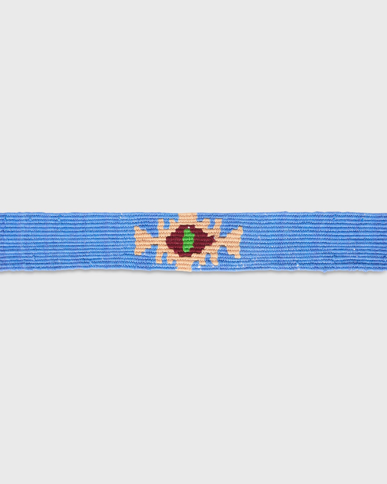 Hand-Loomed D-Ring Belt in Blue Tribal