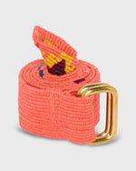 Load image into Gallery viewer, Hand-Loomed D-Ring Belt in Coral Tribal
