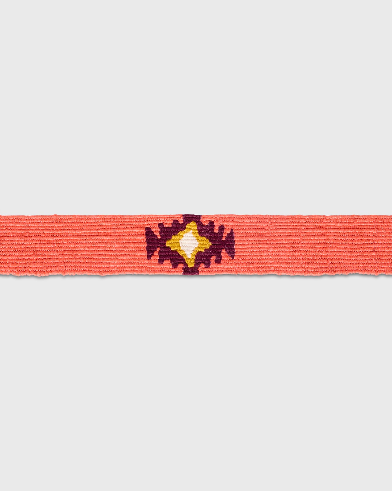 Hand-Loomed D-Ring Belt in Coral Tribal