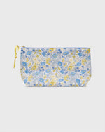 Load image into Gallery viewer, Soft Small Cosmetic Bag in Blue/Yellow Florence May Liberty Fabric
