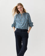 Load image into Gallery viewer, Christine Smocking Top in Blue Emma &amp; Georgina Liberty Fabric

