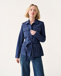 Safari Jacket in Bright Navy Suede
