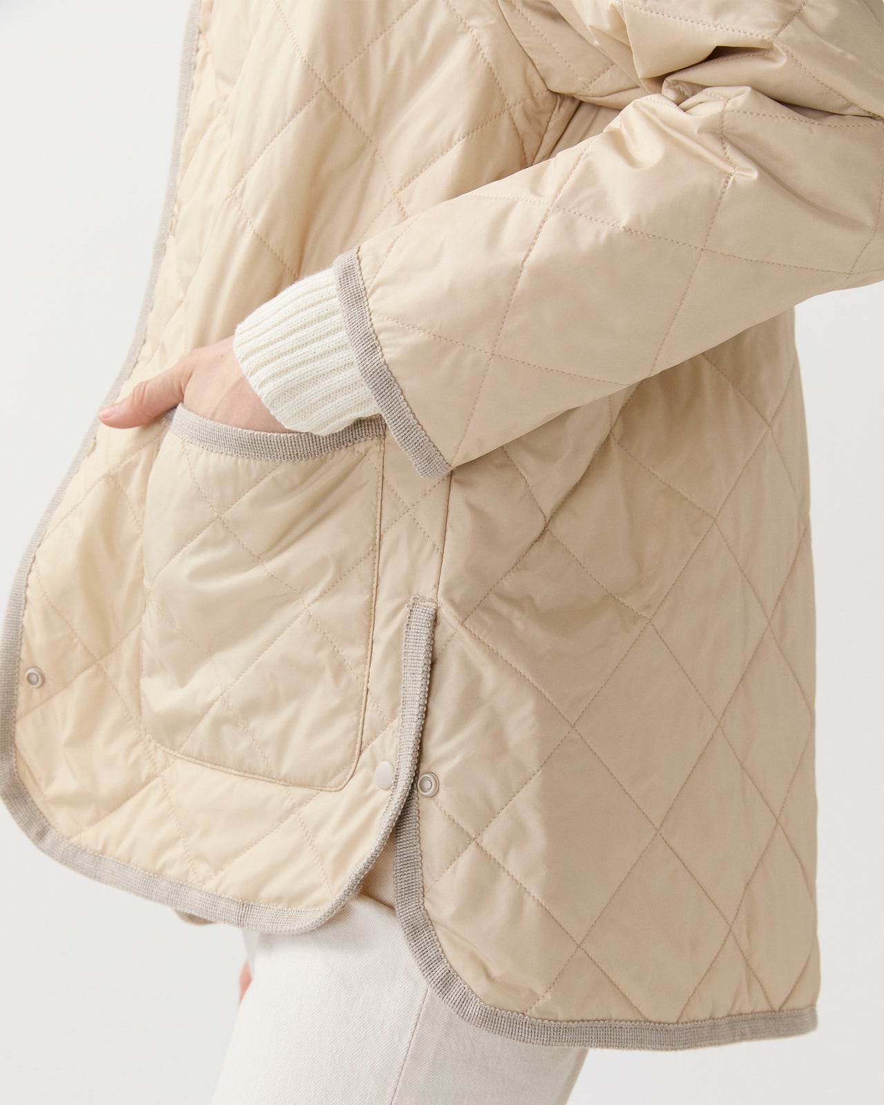 May Cashpad Jacket in Sand Nylon