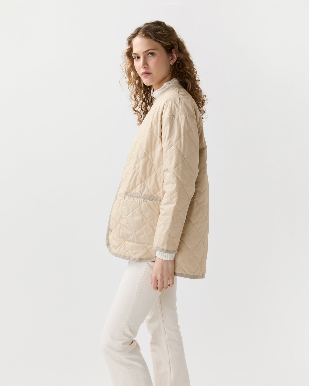May Cashpad Jacket in Sand Nylon