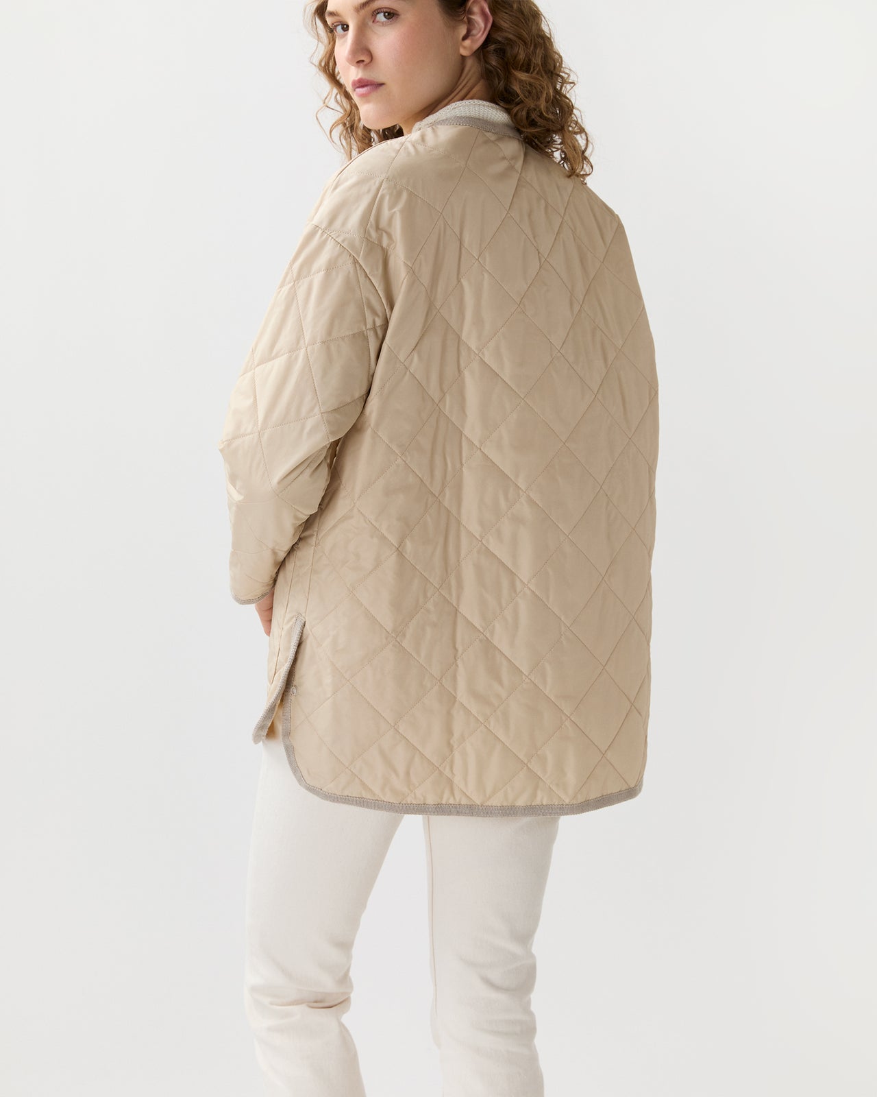 May Cashpad Jacket in Sand Nylon