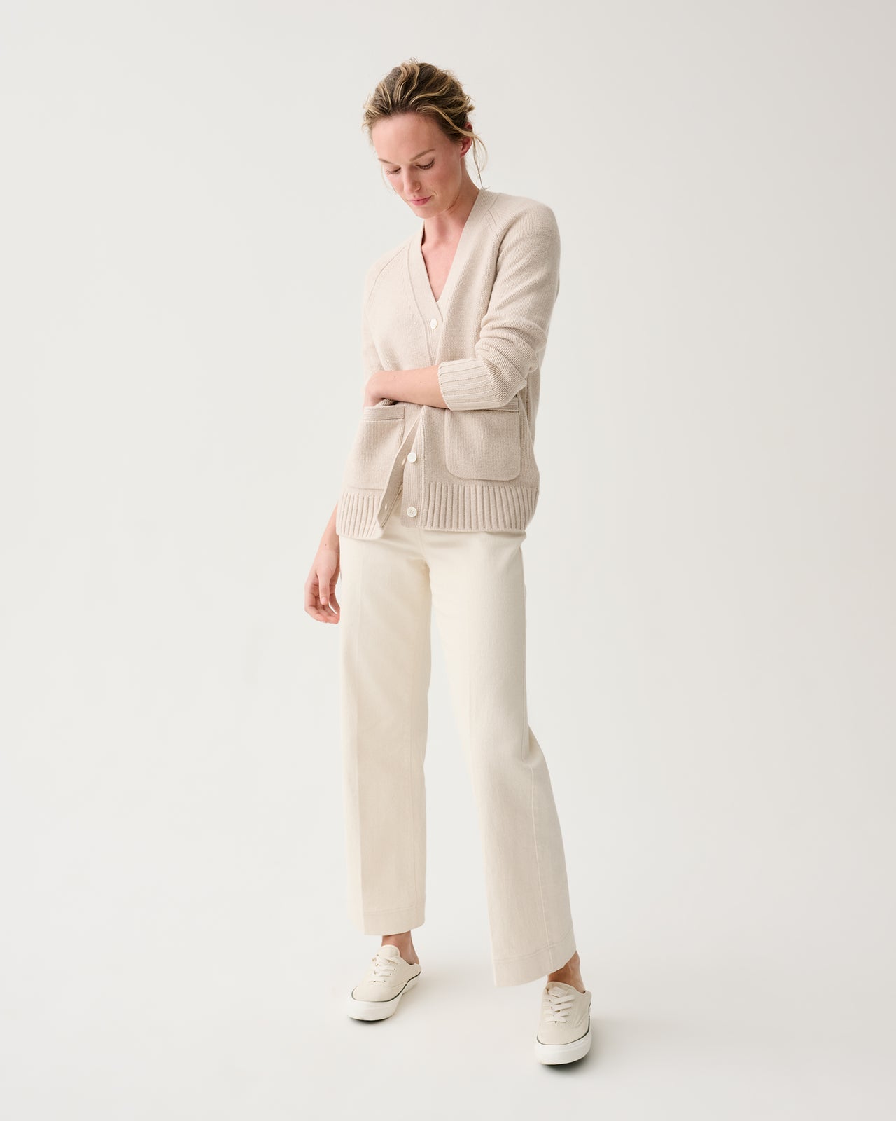 Selma Cardigan in Wheat Cashmere
