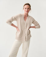 Load image into Gallery viewer, Selma Cardigan in Wheat Cashmere
