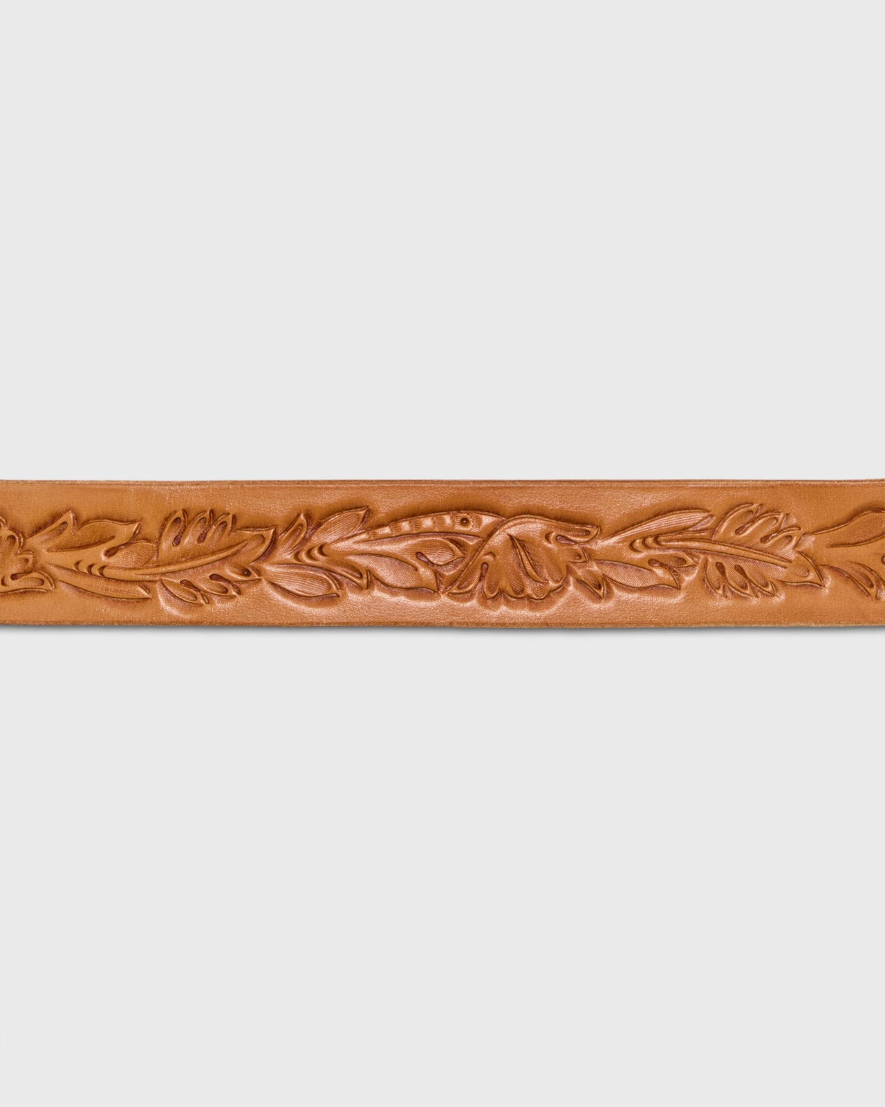1.25"Hand-Tooled Belt in Russet Floral Leather