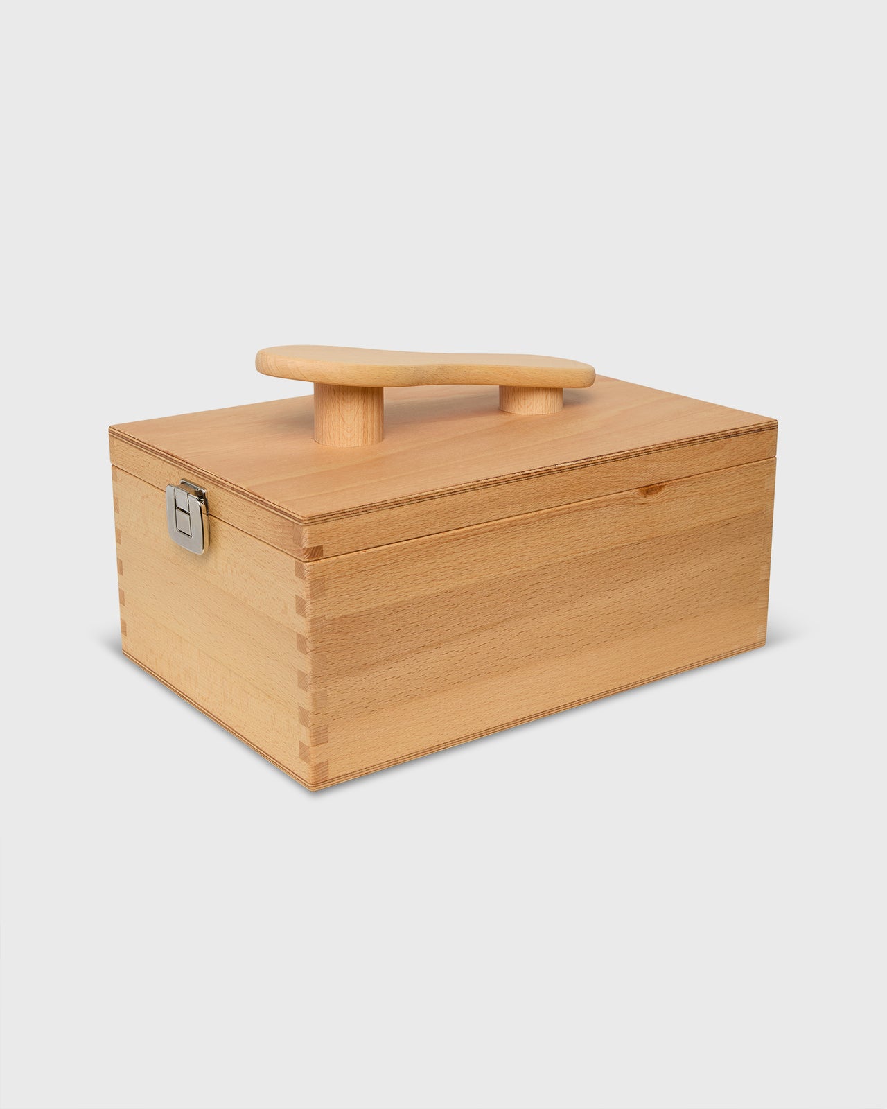 Shoe Cleaning Box With Folding Lid in Oiled Beechwood
