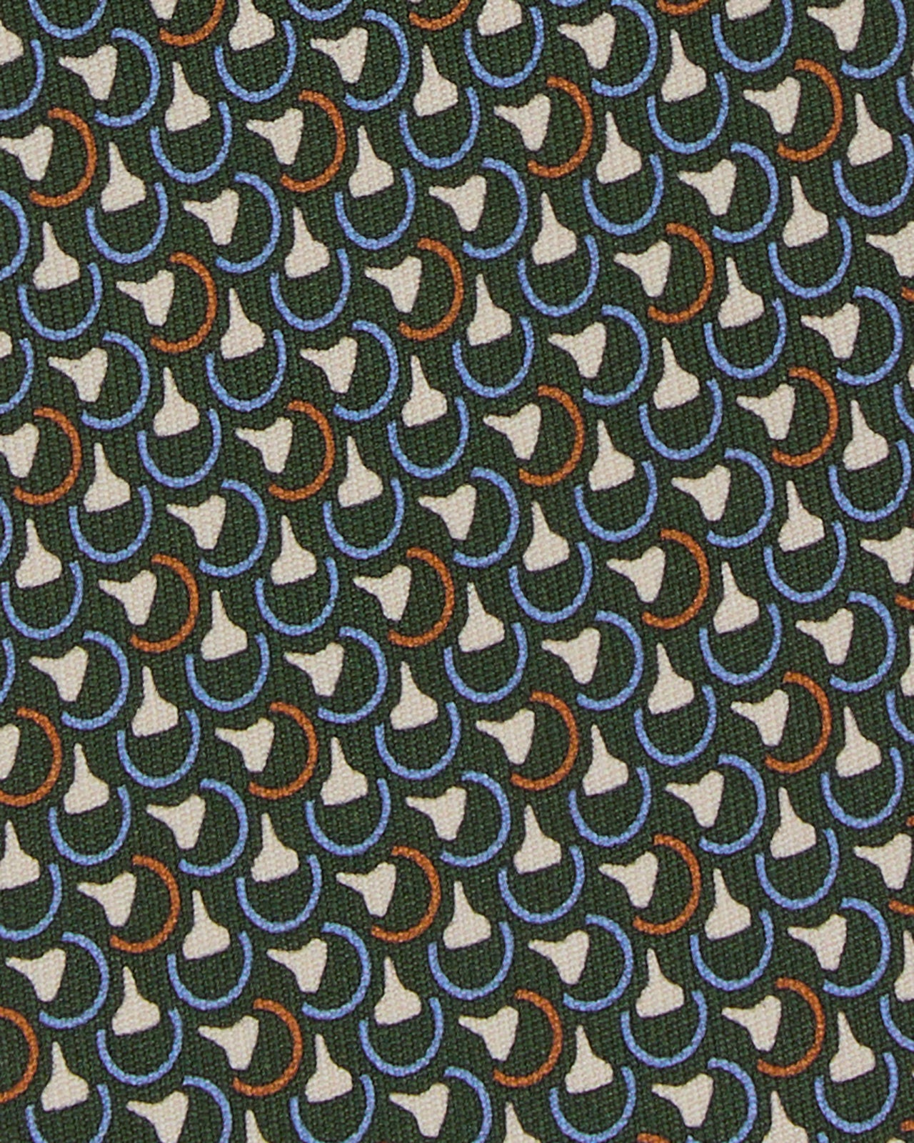 Silk Print Tie in Green/Sky/Orange Deco